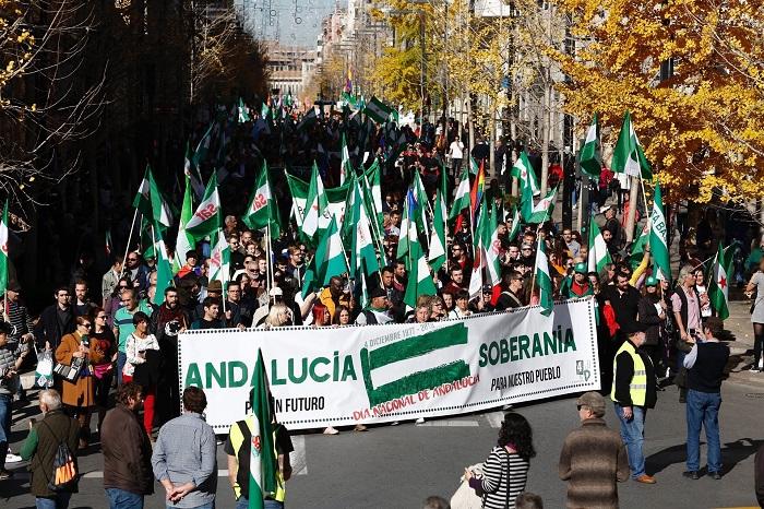 La manifestación a su paso por Gran Vía.