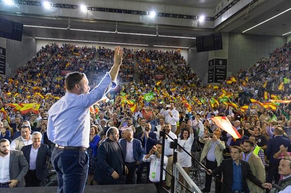 Santiago Abascal este domingo en el Palacio de Deportes de Granada.