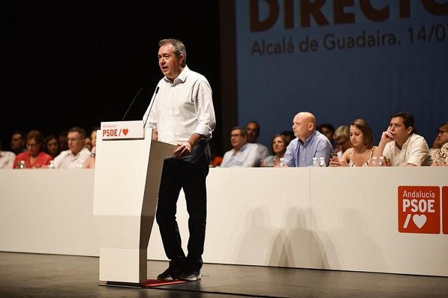 Juan Espadas, durante su intervención ante el comité director del PSOE andaluz.