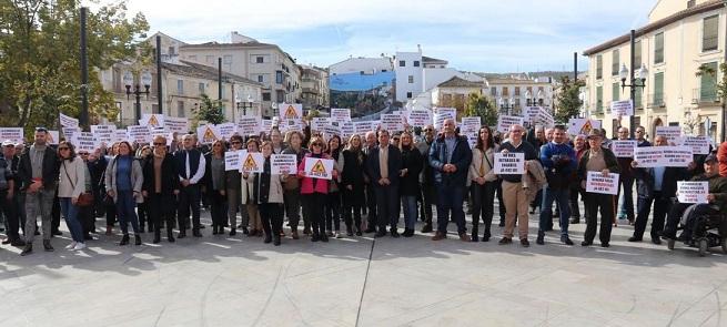 Cabecera de la concentración en Alhama. 