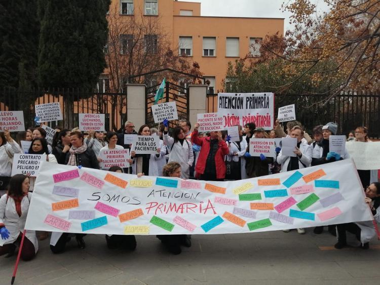 Imagen de una protesta del Sindicato Médico de Primaria en febrero pasado.
