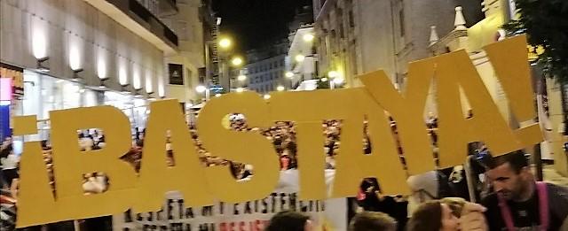 Mensaje contra la violencia machista en una de las movilizaciones del 25N.