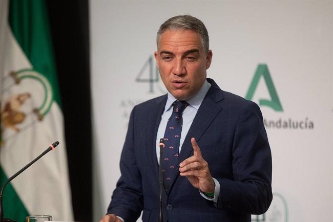 El consejero de la Presidencia, Administración Pública e Interior y portavoz del Gobierno andaluz, Elías Bendodo.