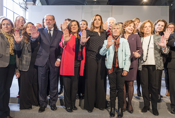 Susana Díaz en la presentación de la campaña de la Junta contra la violencia machista.