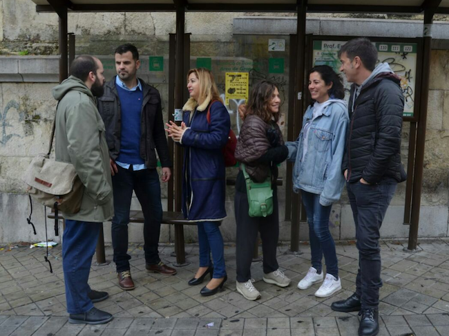 Candidatos de Adelante Andalucía, este lunes.