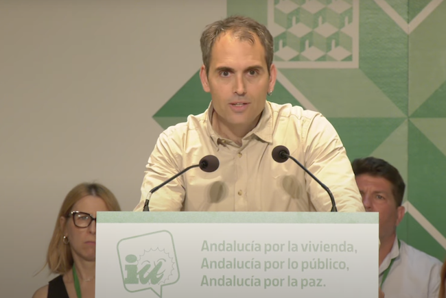 El coordinador de IU Andalucía, Toni Valero, en Granada.