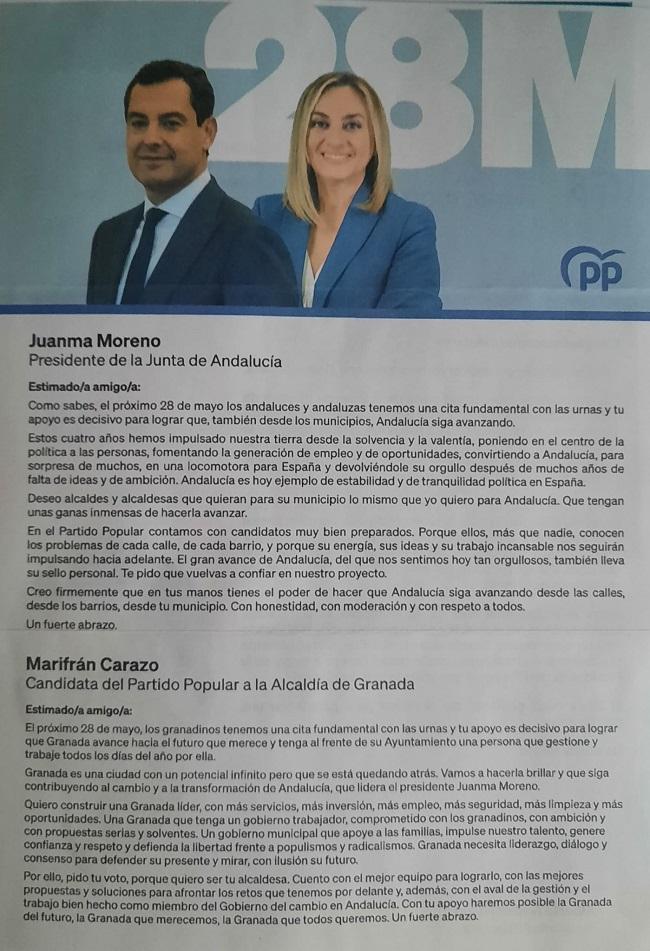 Imagen de la propaganda electoral del PP que ha denunciado JxG.