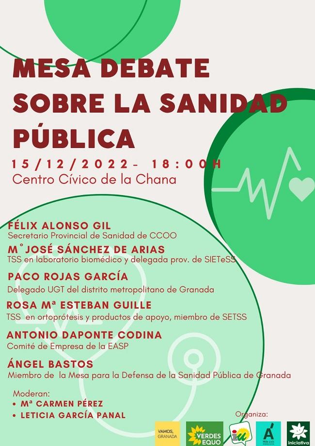 Cartel de la Mesa de Debate sobre la Sanidad.