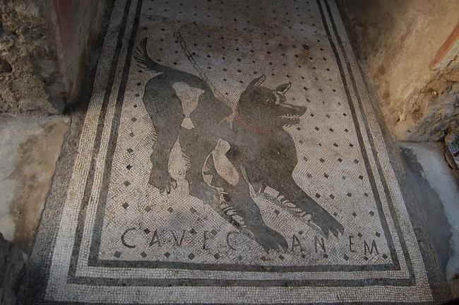 Detalle de un mosaico de Pompeya. 