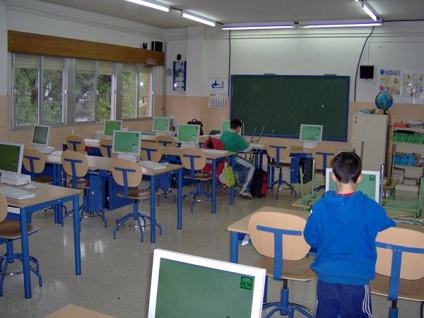 Una de las aulas del Colegio Público Olivarillo de Padul.