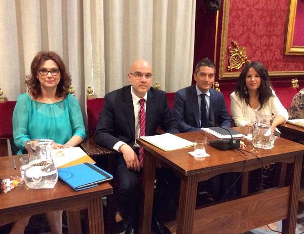 Los concejales de Cs en un pleno municipal. Los concejales de Cs en un pleno municipal.