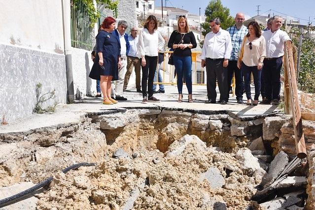 Susana Díaz, este lunes en Cuevas del Campo.