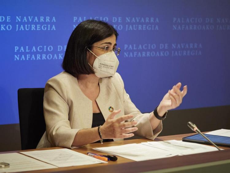 Carolina Darias, este miércoles en rueda de prensa tras el Consejo Interterritorial.