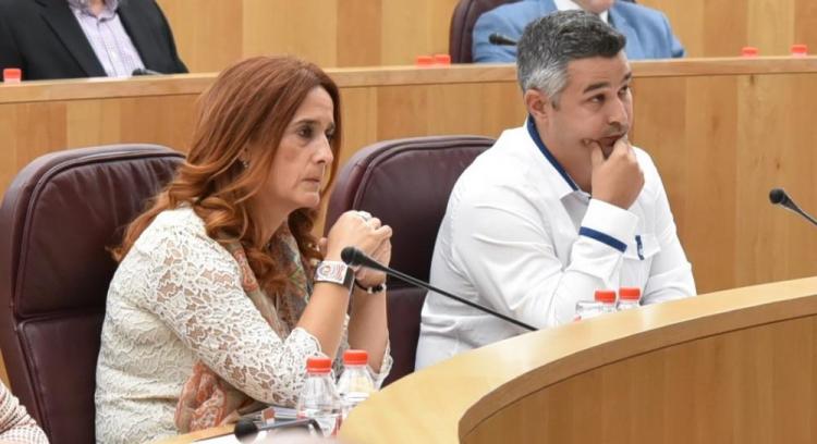 Los diputados provinciales de IU, en el pleno del jueves. Los diputados provinciales de IU, en el pleno del jueves.