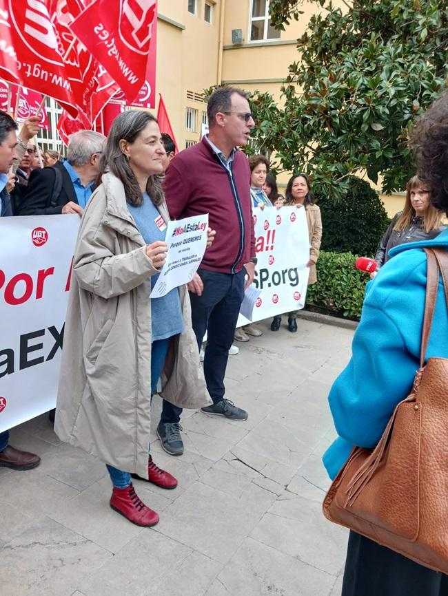 Movilización de la plantilla de la EASP, este martes.