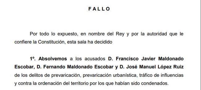 Imagen de la sentencia del Supremo. Imagen de la sentencia del Supremo.