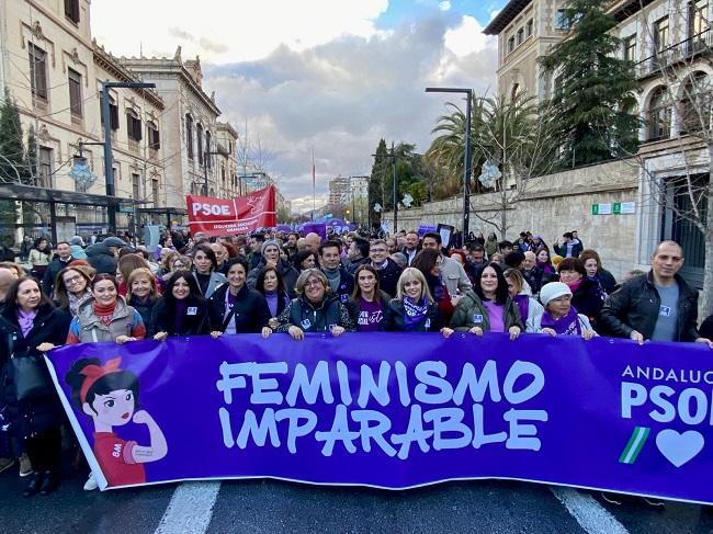 Representantes socialistas en la manifestación.