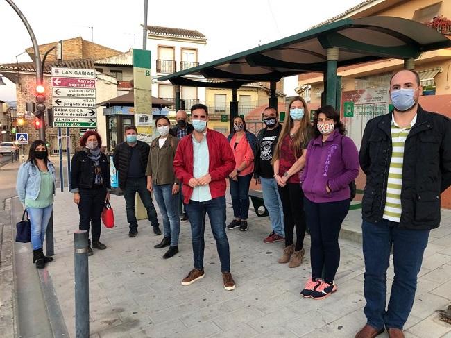 Los representantes socialistas, este jueves en Las Gabias. Los representantes socialistas, este jueves en Las Gabias.