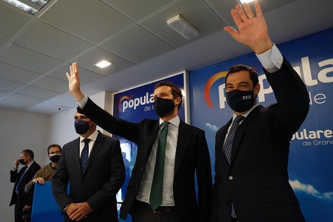 Pablo Casado con Juan Manuel Moreno, este viernes en Granada. Pablo Casado con Juan Manuel Moreno, este viernes en Granada.