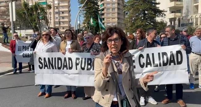 Mª Ángeles Prieto, en lamanifestación de este domingo.