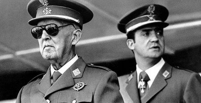 Foto de Francisco Franco y Juan Carlos I, de EFE, publicada en el libro "Toma de Granada, crónica de una polémica".