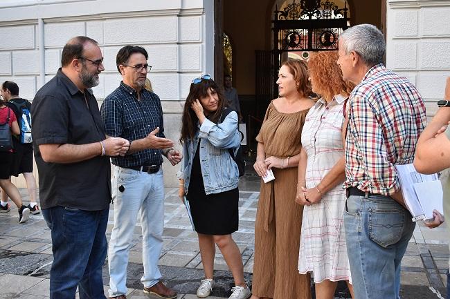 Responsables de IU en la presentación de las propuestas de movilidad.