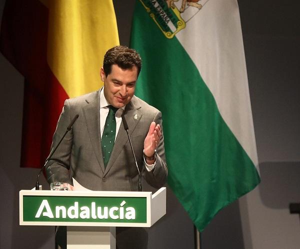 Juan Manuel Moreno durante su intervención.