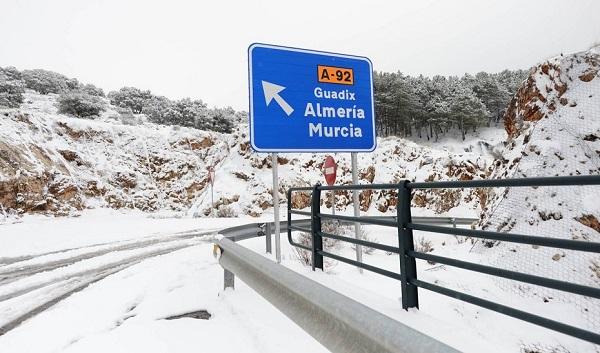 Puerto de la Mora durante el temporal.