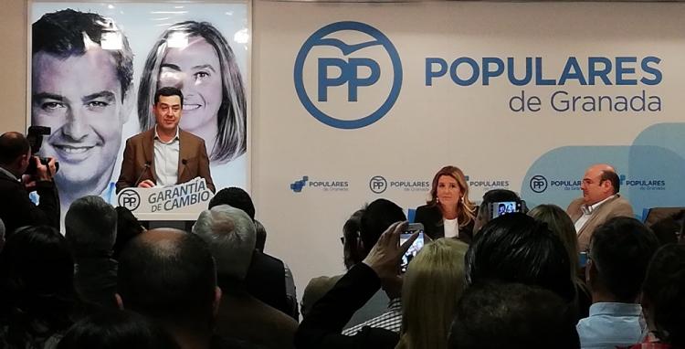 Juan Manuel Moreno durante su intervención ante la Junta Directiva Provincial del PP.