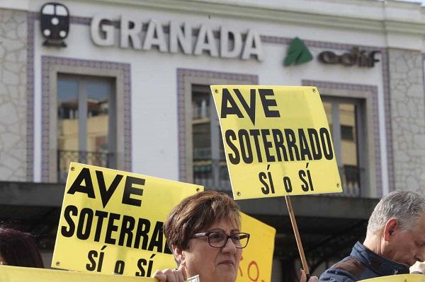 Detalle de una de las manifestaciones celebradas en Granada. 