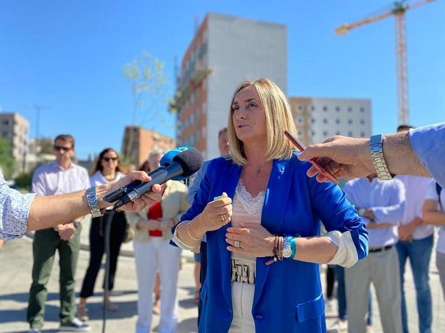 Marifrán Carazo en una comparecencia durante la campaña. 