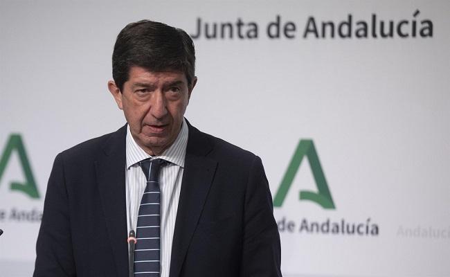 Juan Marín, en la rueda de prensa de este miércoles, posterior al Consejo de Gobierno.