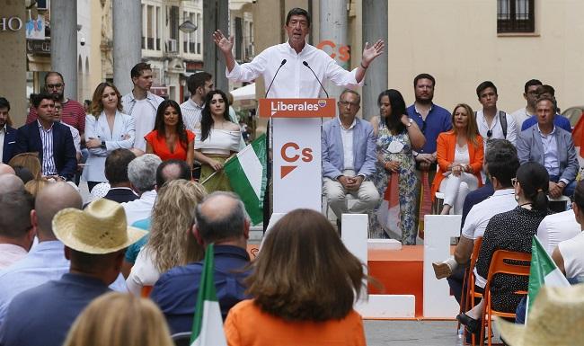 Juan Marín en un acto electoral.