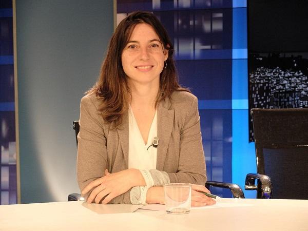 Marta Gutiérrez en un programa de TG7.