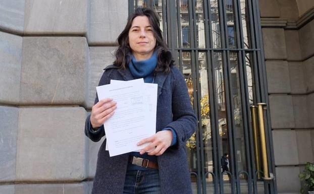 Marta Gutiérrez, cuando presentó la denuncia en Fiscalía.