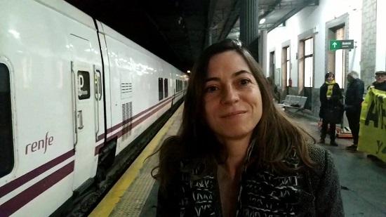 Marta Gutiérrez, este lunes en la estación de Granada.
