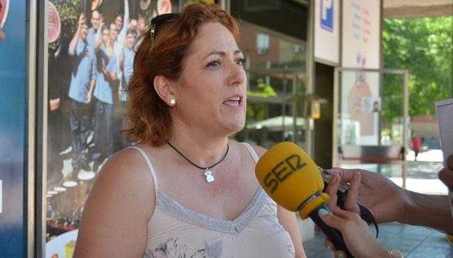 María del Carmen Pérez, esta semana al presentar la campaña Adelante Andalucía.