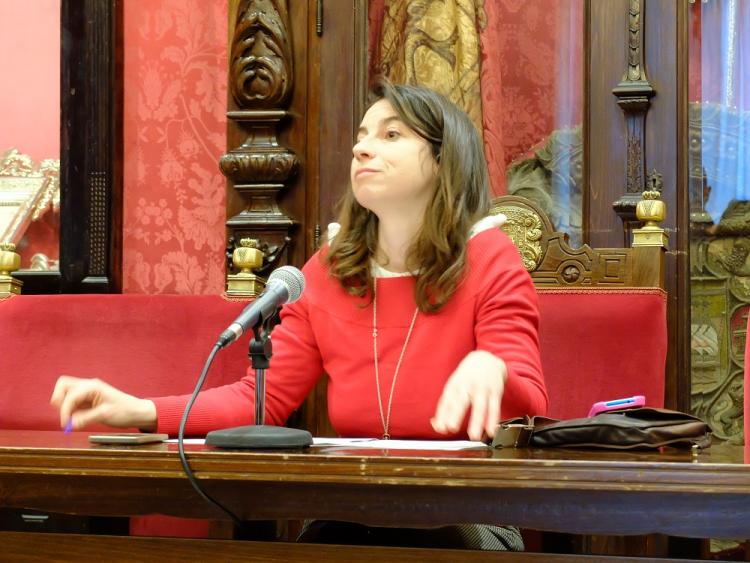 Marta Gutiérrez en un acto de su formación.