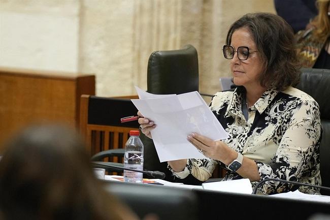 Catalina García, este jueves en el Parlamento.