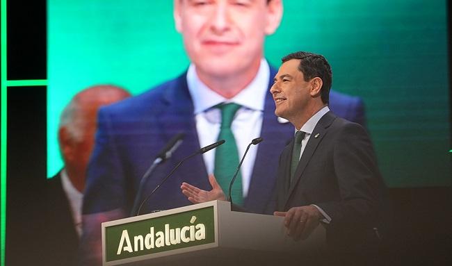 Juan Manuel Moreno durante su intervención.