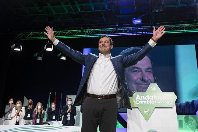 Juan Manuel Moreno, en el Congreso de su reelección celebrado en Granada.