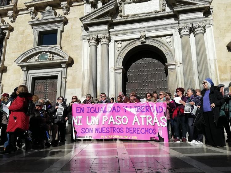 Movilización en defensa de los derechos de las mujeres.