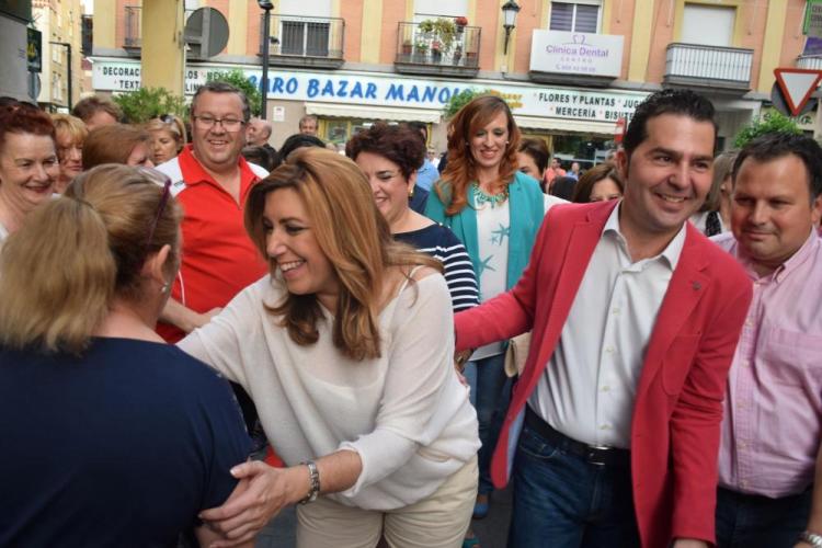 López y Díaz en Maracena, durante la campaña.