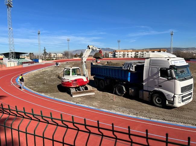 Obras en la ciudad deportiva.