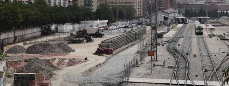 Obras en la estación del AVE.