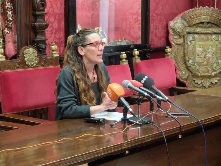 Pilar Rivas, en rueda de prensa.