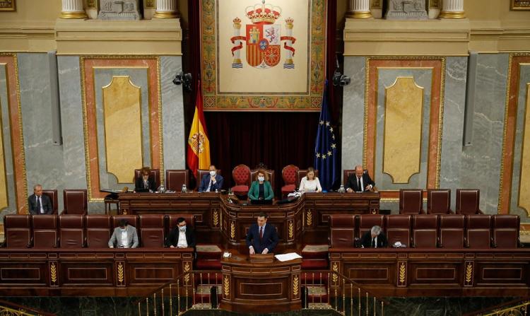 Pedro Sánchez, en su intervención este miércoles en el Congreso.