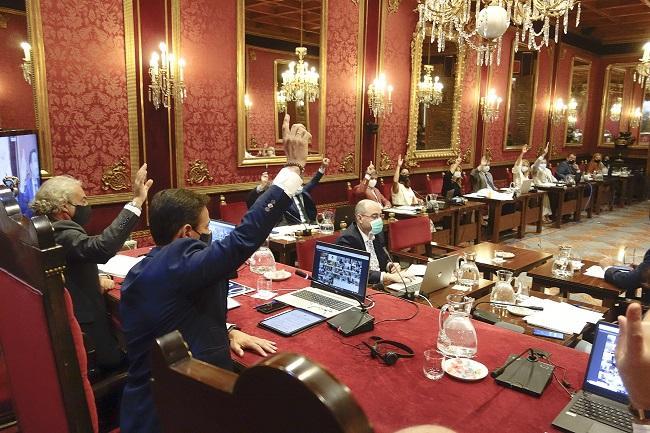 Imagen del pleno que aprobó el presupuesto de la capital este año. Imagen del pleno que aprobó el presupuesto de la capital este año.