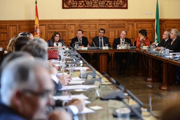 El consejero durante el pleno del TSJA. El consejero durante el pleno del TSJA.