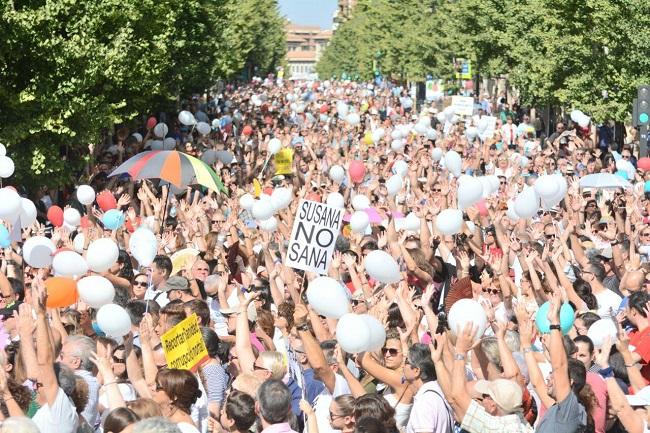 Imagen de la gran manifestación de este domingo.